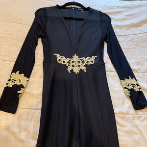 Entry Small Black with Gold Trim Jumpsuit